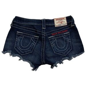 True Religion Women's Halle Cutoff Denim Shorts - Size 25/26 - Dark Wash